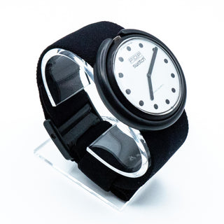 Vintage RARE 1987 Pop Swatch Jet Black Watch PWBB101