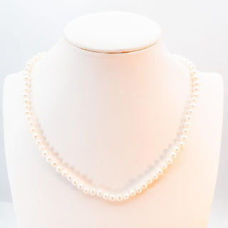 Vintage 18-Inch Cultured 5.5mm White Pearl Necklace With Sterling Silver Clasp