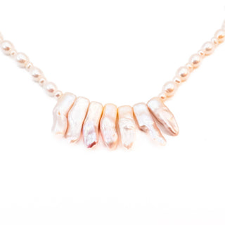 Vintage 19.5-Inch Cultured White & Pink Baroque Pearl Necklace