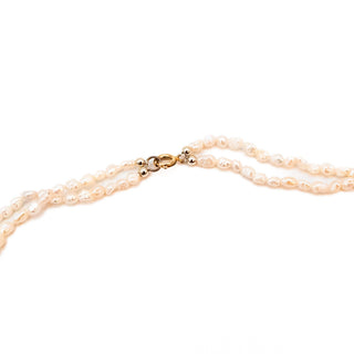 Vintage 20.5-Inch Cultured White Mini Baroque 5mm Pearl Necklace With GP Clasp