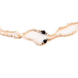 Vintage 20.5-Inch Cultured White Mini Baroque 5mm Pearl Necklace With GP Clasp