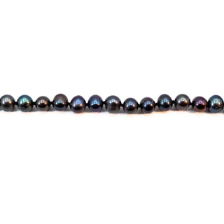 Vintage 27.5-Inch Cultured 7-8mm Black Pearl Necklace With Heart Toggle Clasp