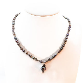 Vintage 16 to 18-Inch Black Cultured Baroque Pearl Necklace