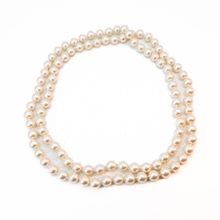 Vintage 44-Inch Simulated 10mm Silver Grey Pearl Necklace