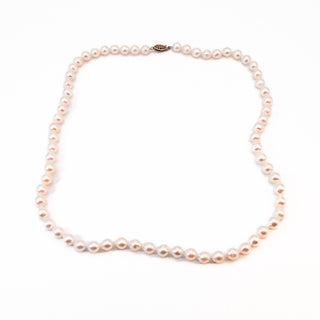 Vintage 23.5-Inch Cultured Freshwater Pink 8mm Pearl Necklace