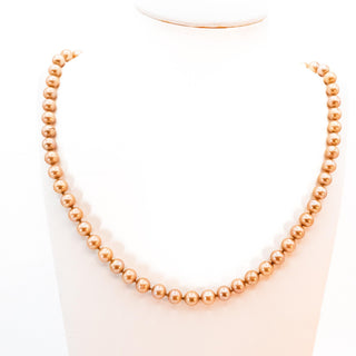 Vintage 23-Inch 1960's Panetta Simulated Champagne Pearl Necklace