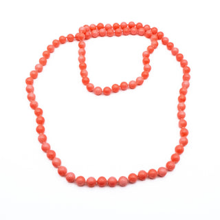 Vintage 32-Inch Salmon Pink Coral Necklace