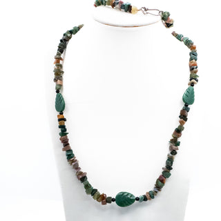 Vintage 33-Inch Jade Multi-Gemstone Necklace 925 Clasp