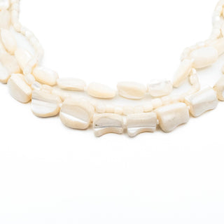 Vintage 18-Inch Express White Mother-of-Pearl Three Strand Necklace