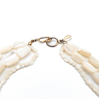 Vintage 18-Inch Express White Mother-of-Pearl Three Strand Necklace