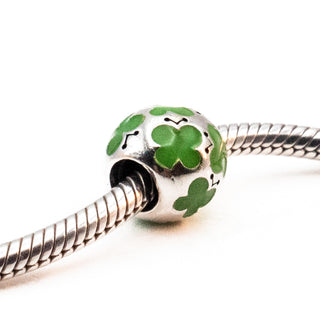 PANDORA Retired Green Enamel Butterfly Sterling Silver Charm
