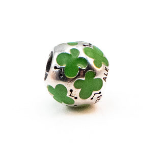 PANDORA Retired Green Enamel Butterfly Sterling Silver Charm
