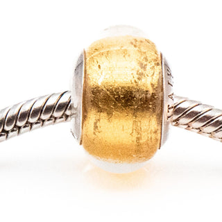 Michael Anthony Jewelers Italy Yellow Murano Glass Bead Sterling Silver Charm