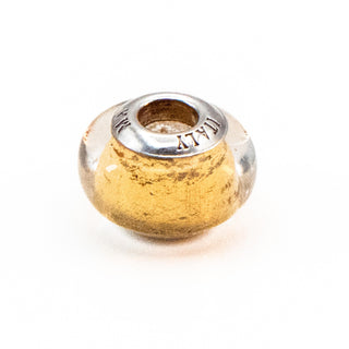 Michael Anthony Jewelers Italy Yellow Murano Glass Bead Sterling Silver Charm