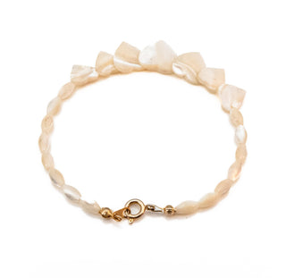 Vintage Heart Shaped Mother of Pearl Bracelet - 7.5 Inches