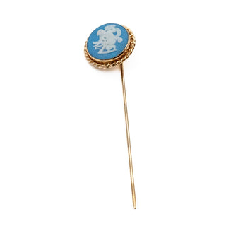 Vintage VAN DELL 14K Gold Filled Wedgewood Cherub Stick Pin