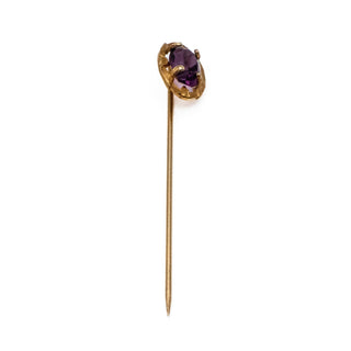 Vintage Amethyst Paste Gold Plated Stick Pin