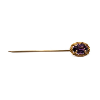Vintage Amethyst Paste Gold Plated Stick Pin