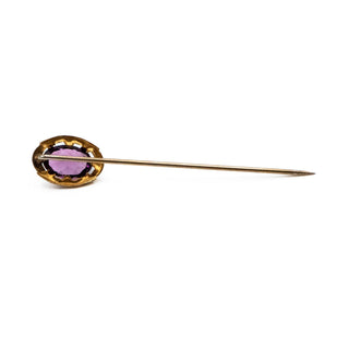 Vintage Amethyst Paste Gold Plated Stick Pin