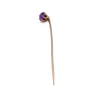Vintage 14k/10k Yellow Gold Pink Sapphire Stick Pin 2 Inches