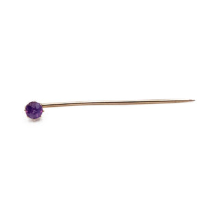 Vintage 14k/10k Yellow Gold Pink Sapphire Stick Pin 2 Inches