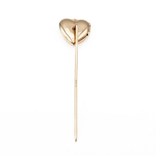Vintage 14K Yellow Gold Heart Locket Stick Pin
