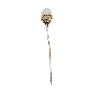 Vintage Gold Plated Snake Milk Glass Stick Pin