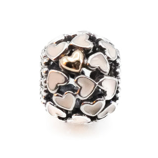 PANDORA Abundance of Love Sterling Silver Heart Bead With 14K Gold & Pink Enamel