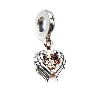PANDORA Rare Rose Celestial Compass Angel Wings Dangle