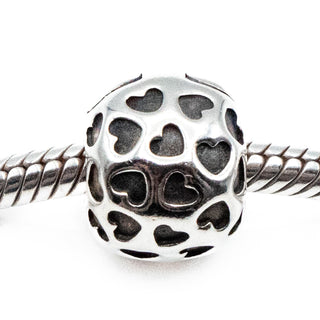PANDORA Retired Showered With Love Sterling Silver Clip Charm With Hearts