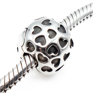 PANDORA Retired Showered With Love Sterling Silver Clip Charm With Hearts