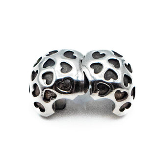PANDORA Retired Showered With Love Sterling Silver Clip Charm With Hearts