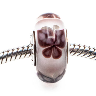 PANDORA Retired Pink Butterfly Kisses Murano Glass Bead Sterling Silver Charm