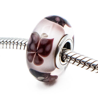 PANDORA Retired Pink Butterfly Kisses Murano Glass Bead Sterling Silver Charm