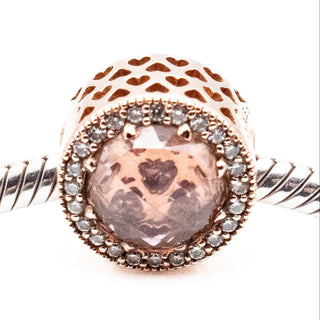 PANDORA Rose™ Retired Radiant Hearts Charm with Blush Pink Crystal