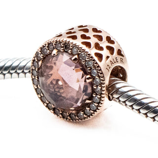 PANDORA Rose™ Retired Radiant Hearts Charm with Blush Pink Crystal