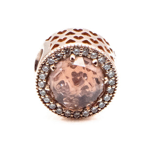 PANDORA Rose™ Retired Radiant Hearts Charm with Blush Pink Crystal