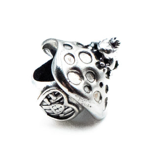 PANDORA RARE Retired Mushroom And Frog Fairytale Nature Sterling Silver Charm