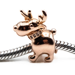 PANDORA Rose Retired Happy Reindeer Christmas Charm
