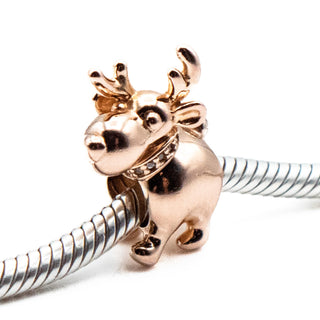 PANDORA Rose Retired Happy Reindeer Christmas Charm