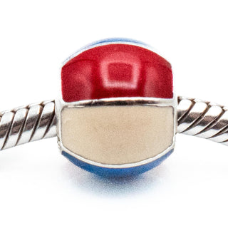 PANDORA Retired Beach Ball Sterling Silver Charm With Red White Blue Enamel