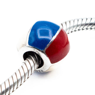 PANDORA Retired Beach Ball Sterling Silver Charm With Red White Blue Enamel