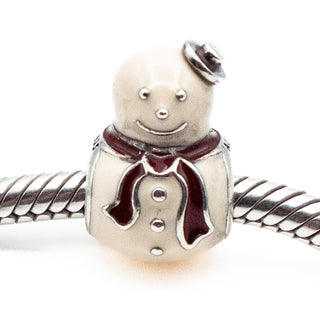 PANDORA Retired Happy Snowman Sterling Silver Winter Christmas Charm