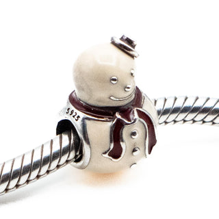 PANDORA Retired Happy Snowman Sterling Silver Winter Christmas Charm