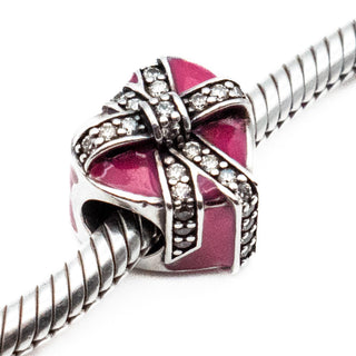 PANDORA Retired Gift of Love Heart Sterling Silver Charm