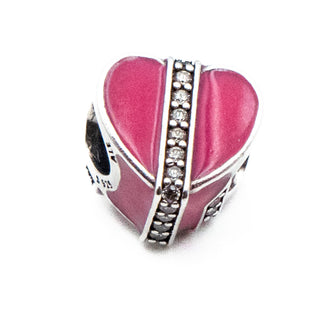 PANDORA Retired Gift of Love Heart Sterling Silver Charm