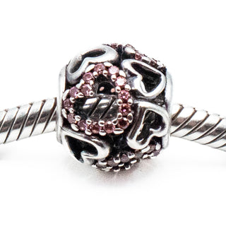 PANDORA Retired Falling in Love Openworks Sterling Silver Charm Bead
