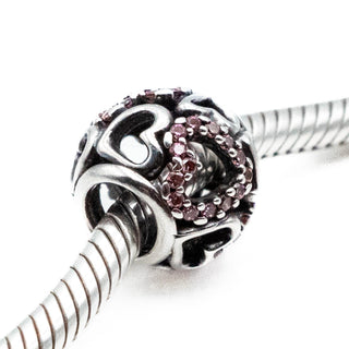 PANDORA Retired Falling in Love Openworks Sterling Silver Charm Bead