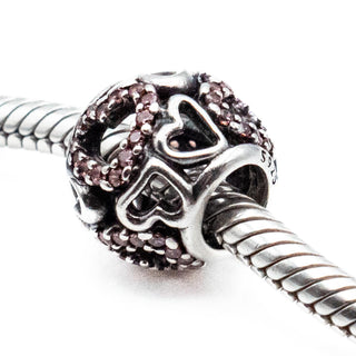 PANDORA Retired Falling in Love Openworks Sterling Silver Charm Bead