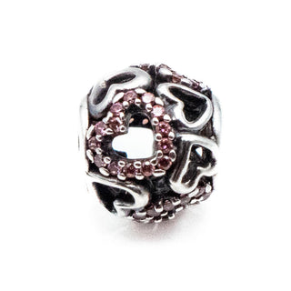 PANDORA Retired Falling in Love Openworks Sterling Silver Charm Bead